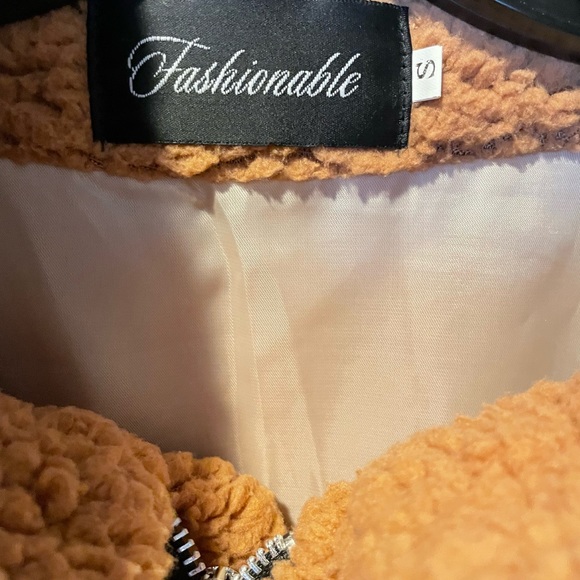 Fashionable Sherpa Teddy Full Zipper Jacket Small - Picture 3 of 6